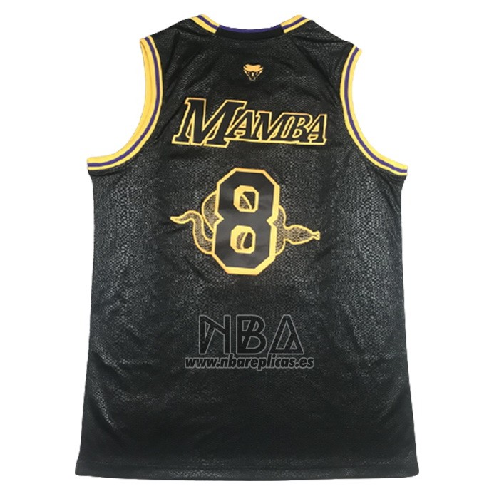 Camiseta Los Angeles Lakers Kobe Bryant NO 24 8 Black Mamba Negro